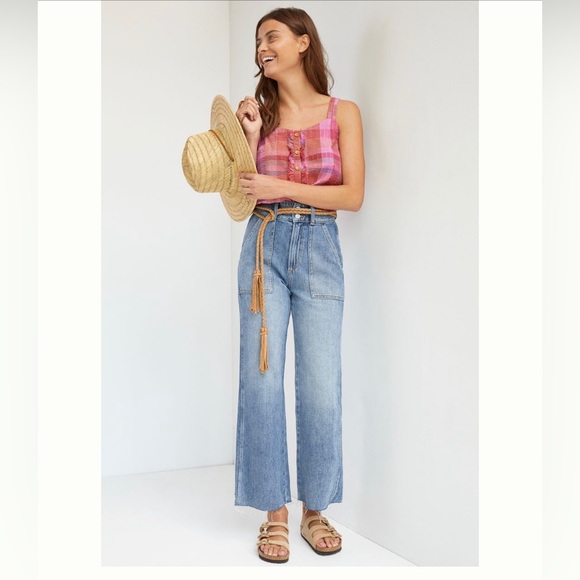 Joe’s Jeans The Blake Utility Ultra High Rise Raw Hem Crop Wide Leg Jeans 27 💙 - Picture 8 of 8